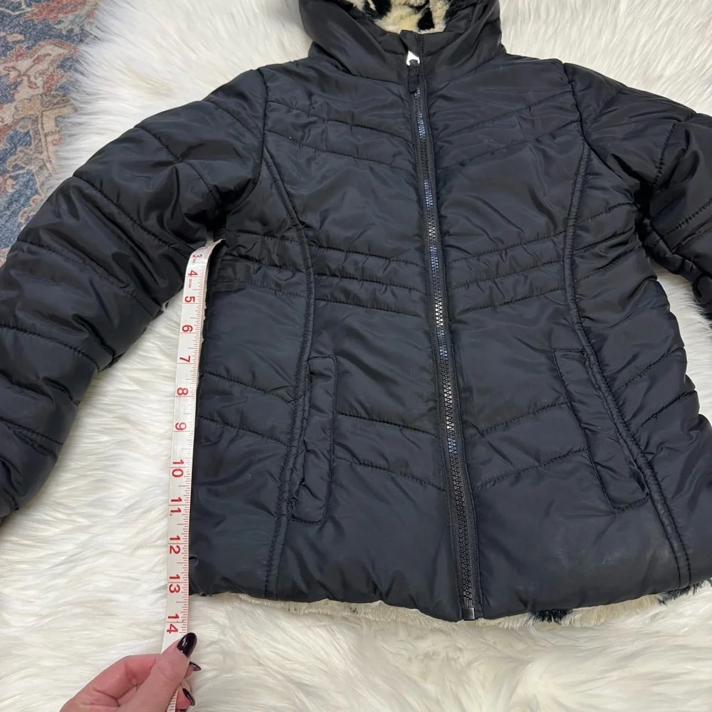 Madden Girl reversible puffer jacket black heart girls 7/8